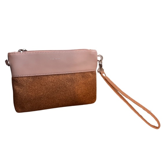 Pixie Mood Baby Pink and Cork Wristlet Purse with Removable Shoulder Strap - Picture 1 of 9